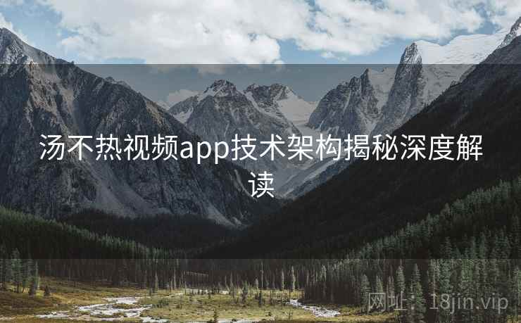 汤不热视频app技术架构揭秘深度解读