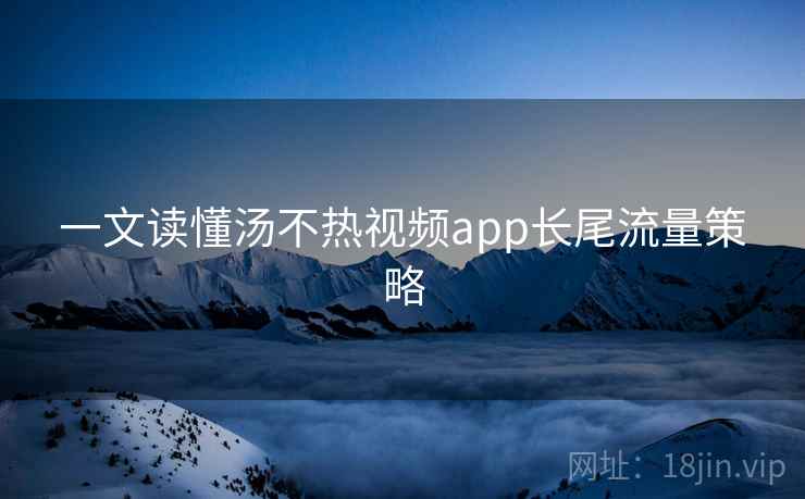 一文读懂汤不热视频app长尾流量策略