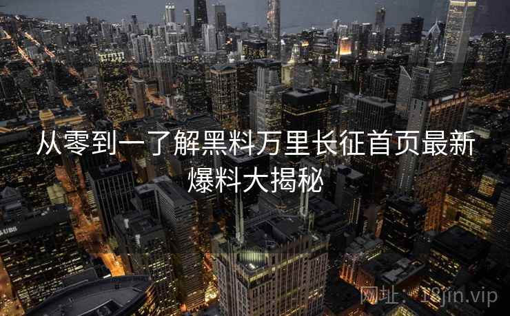从零到一了解黑料万里长征首页最新爆料大揭秘